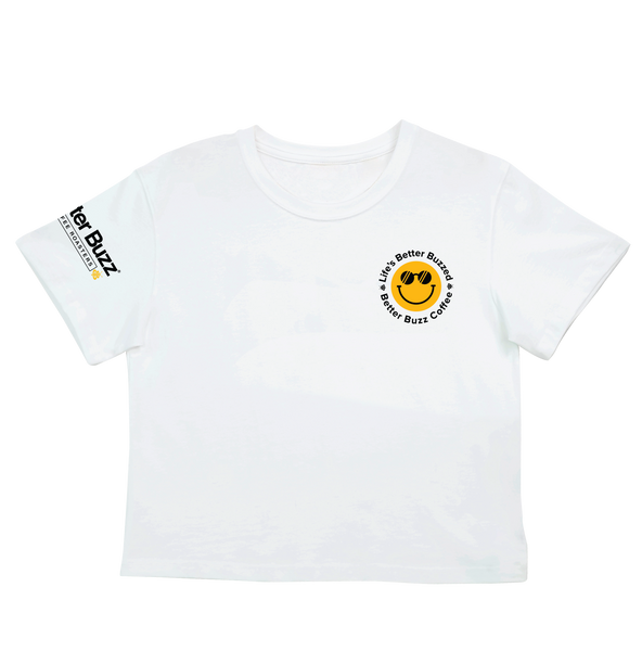 Cropped Women's Smiley Tee in White