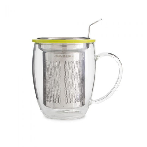 Yama Glass 400ML Tea Infuser - Green - Better Buzz Coffee